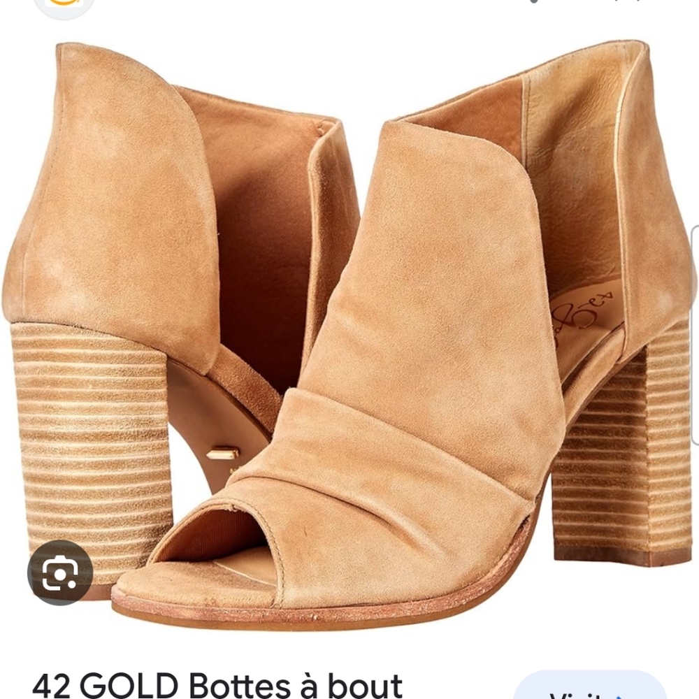 42 Gold Peep Toe Bootie